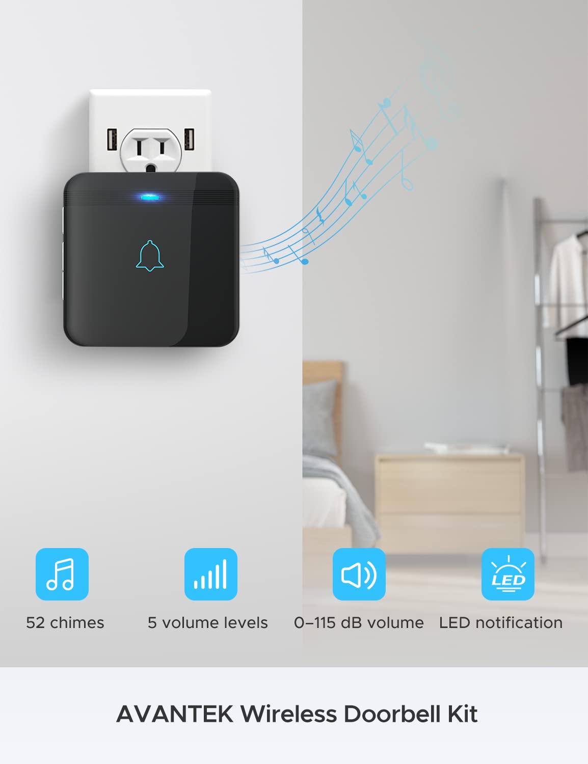 avantek-wireless-doorbell-d-3g-funkklingel-set-400m-52-melodien image 3
