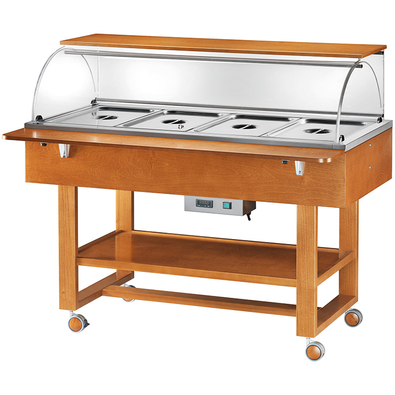 forcar-elc2834-w-rmevitrine-holz-bain-marie-mit-kuppel image 1