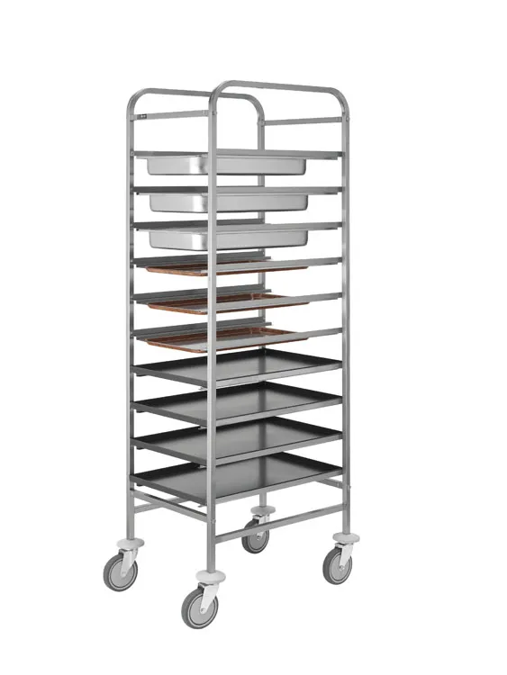 forcar-ca1650-tablettwagen-edelstahl-gn1-1-60x40-mit-lenkrollen image 1