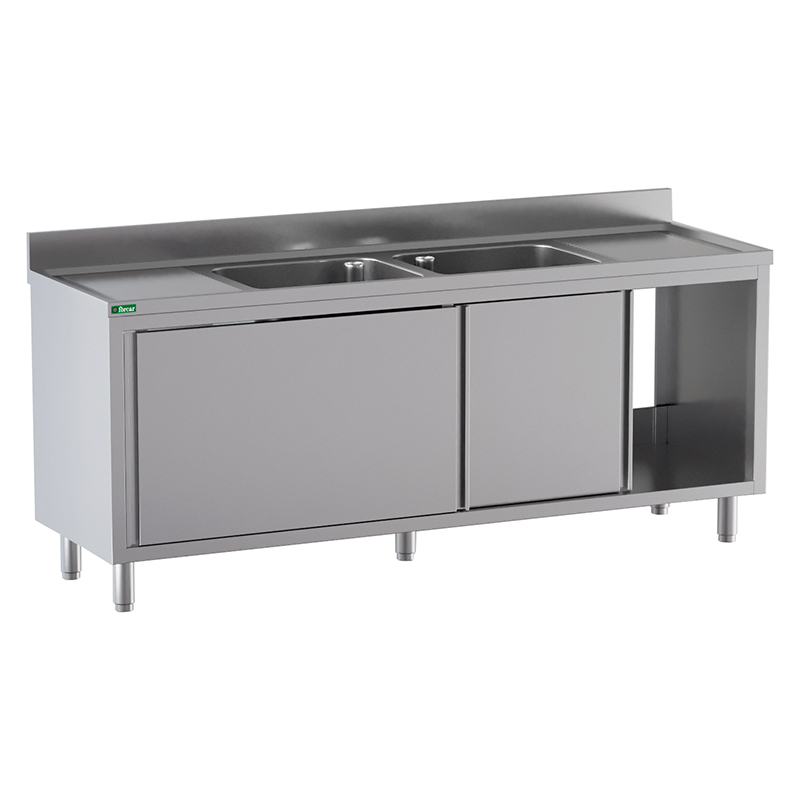 forcar-lavelli-sp-lschrank-edelstahl-700-schiebet-ren-becken image 1