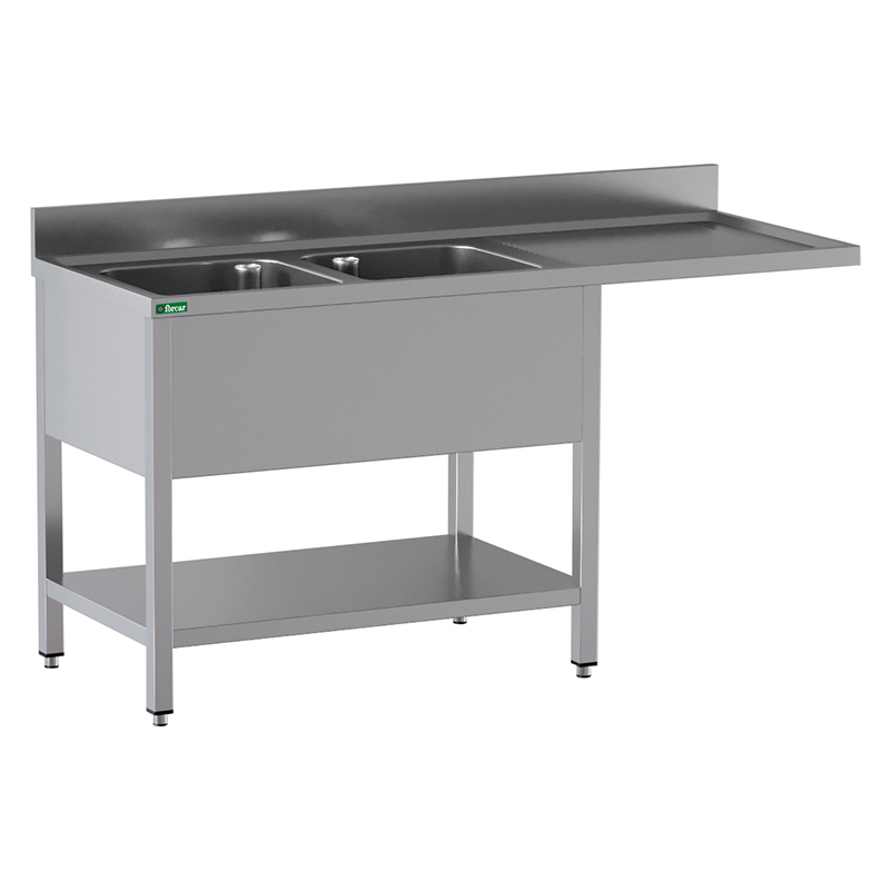 forcar-lavelli-sp-ltisch-edelstahl-1-2-becken-mit-ablage image 4