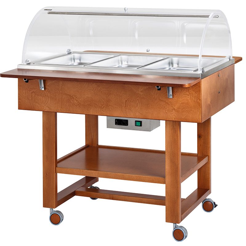 forcar-cl2777n-speisewagen-holz-bain-marie-kuppel image 1