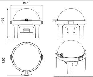 forcar-cd6504-chafing-dish-rund-roll-top-edelstahl image 4