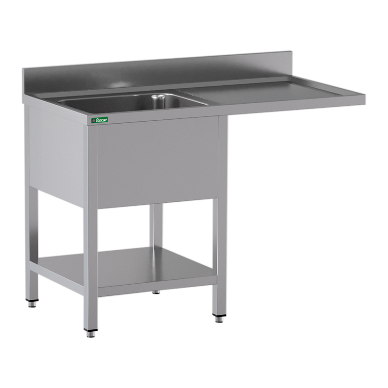 forcar-lavelli-sp-ltisch-edelstahl-1-2-becken-mit-ablage image 2