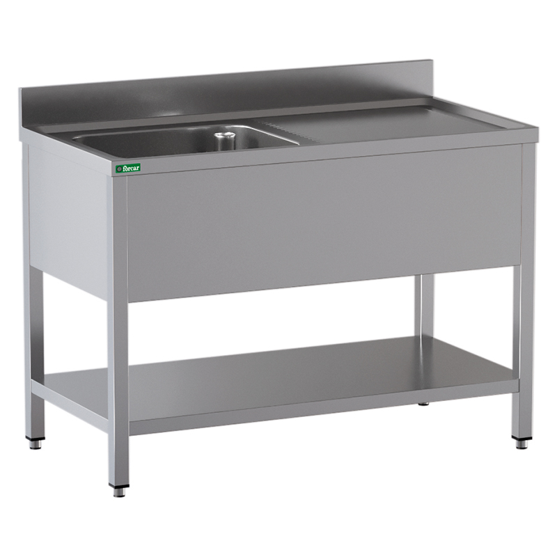 forcar-lavelli-sp-ltisch-edelstahl-1-2-becken-mit-ablage image 1