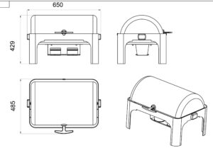 forcar-cd6502-chafing-dish-roll-top-edelstahl-brenner image 4