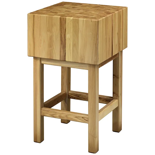 forcar-ccl17-hackblock-akazienholz-mit-hocker-17-cm image 1