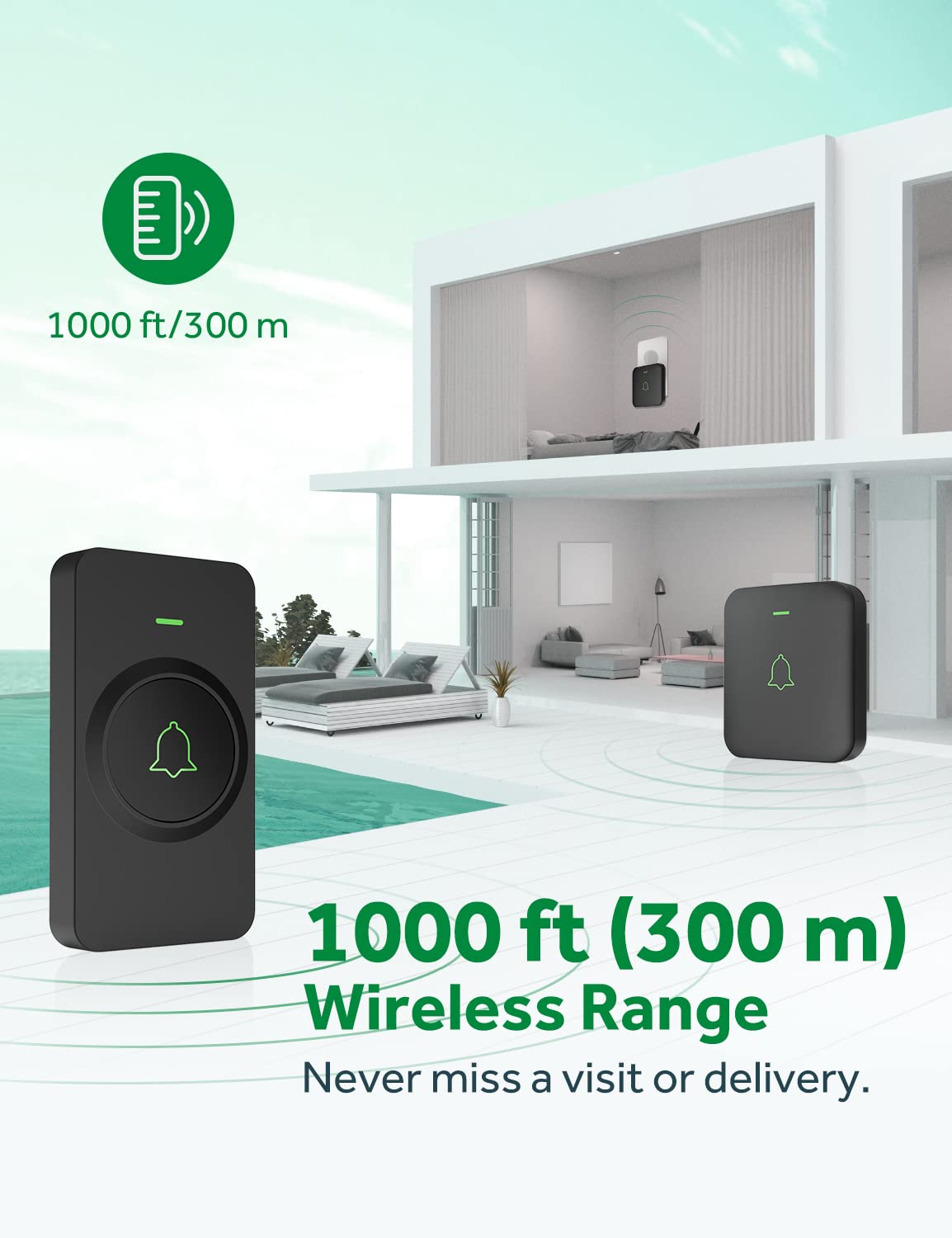 avantek-wireless-doorbell-cb-12-funkklingel-schwarz-2-empf-nger-115db image 4