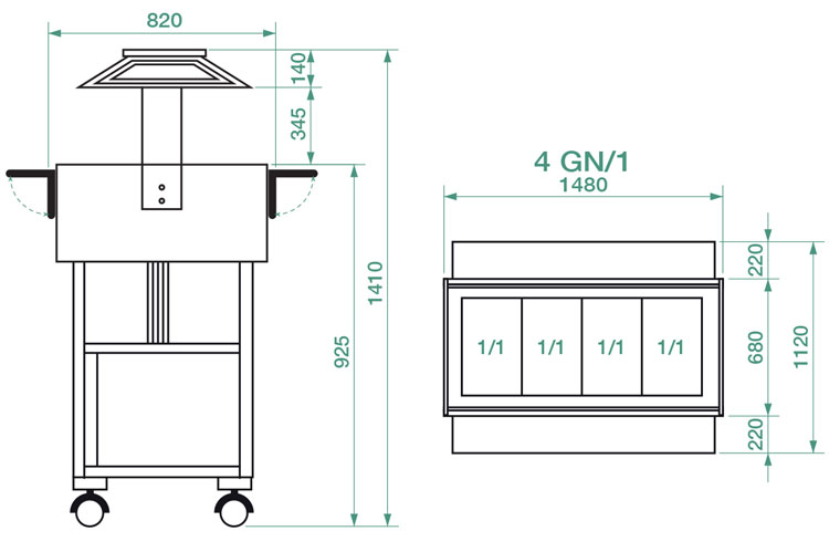 forcar-elc2828-bain-marie-auslage-holz-mit-licht image 2