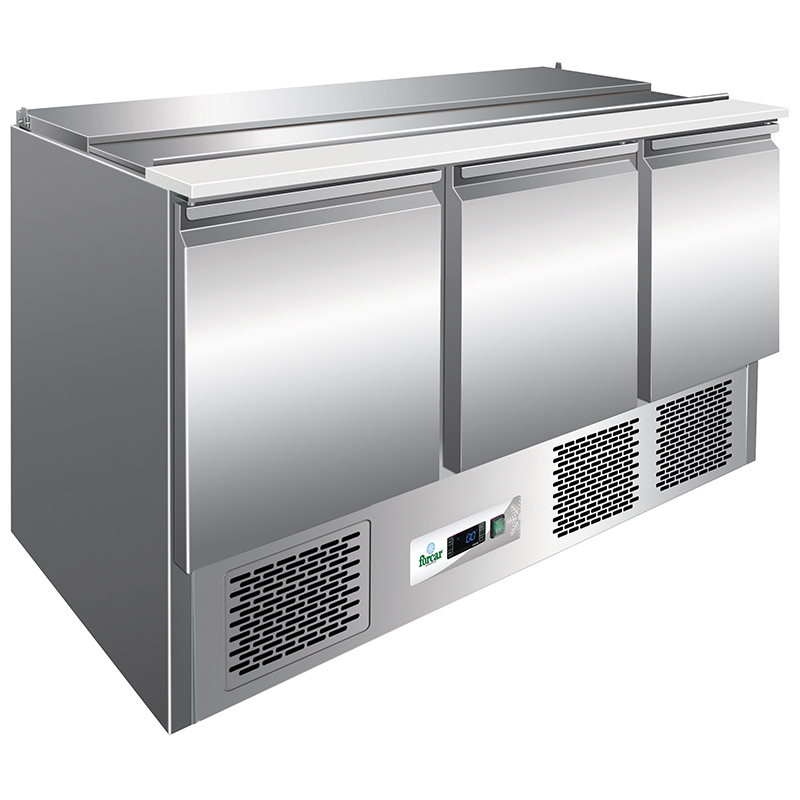 forcar-fast-food-g-s903-saladette-gn1-1-statisch-edelstahl image 1