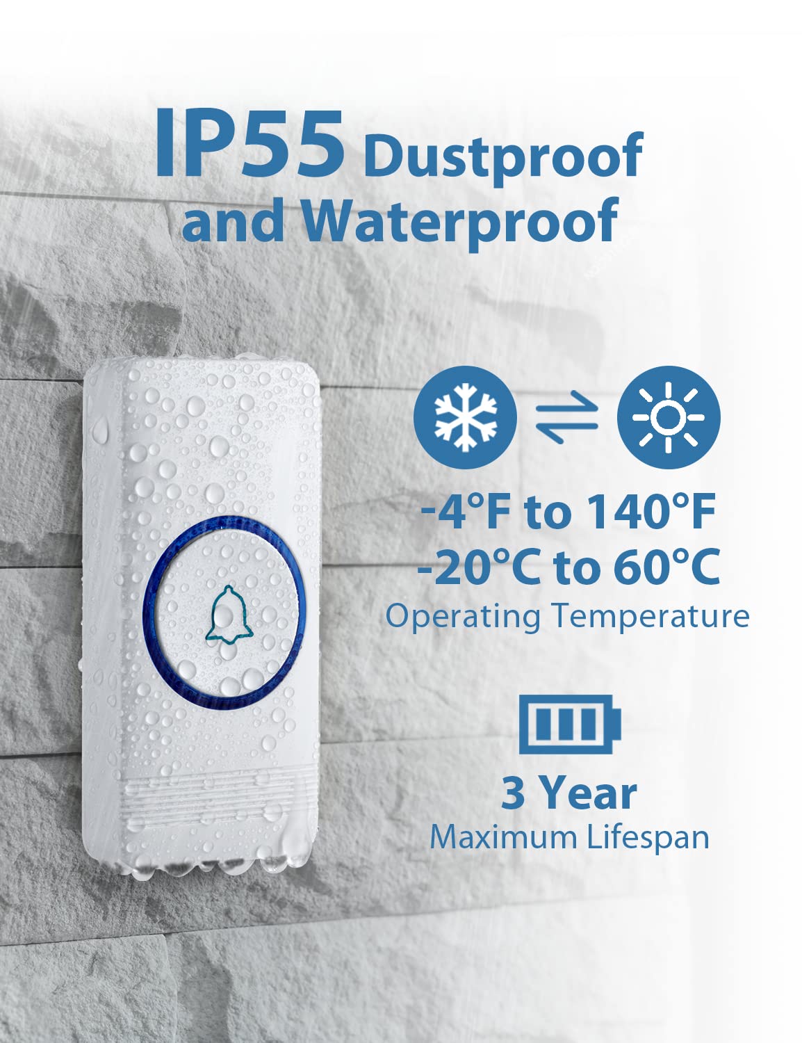 avantek-wireless-doorbell-d-3w-funkklingel-wei-400m-115db image 4