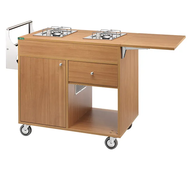 forcar-cf1202-flambierwagen-holz-servierwagen image 1