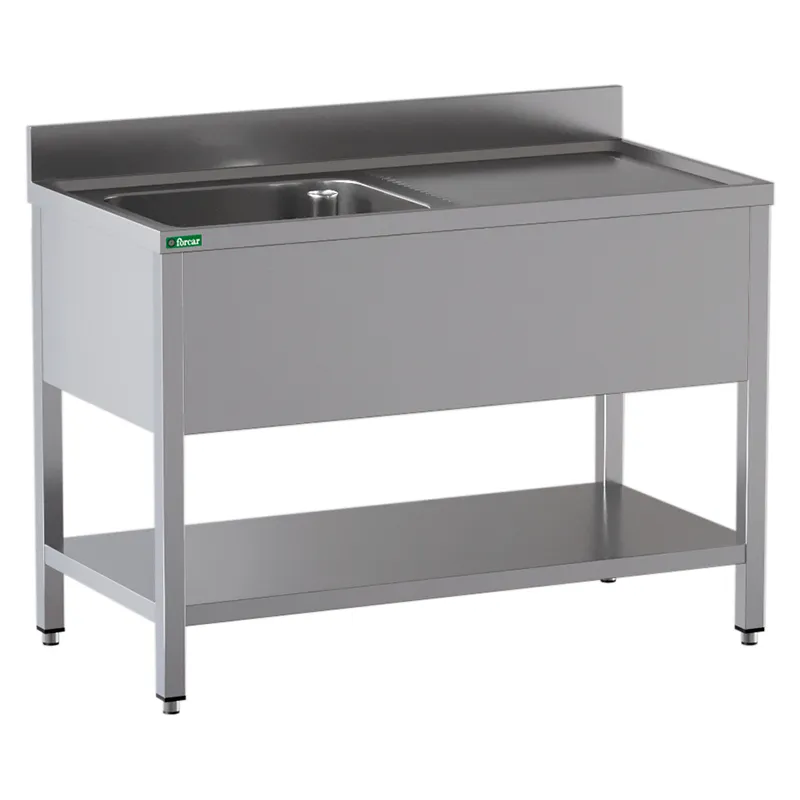 forcar-lavelli-sp-ltisch-edelstahl-1-2-becken-mit-ablage image 1