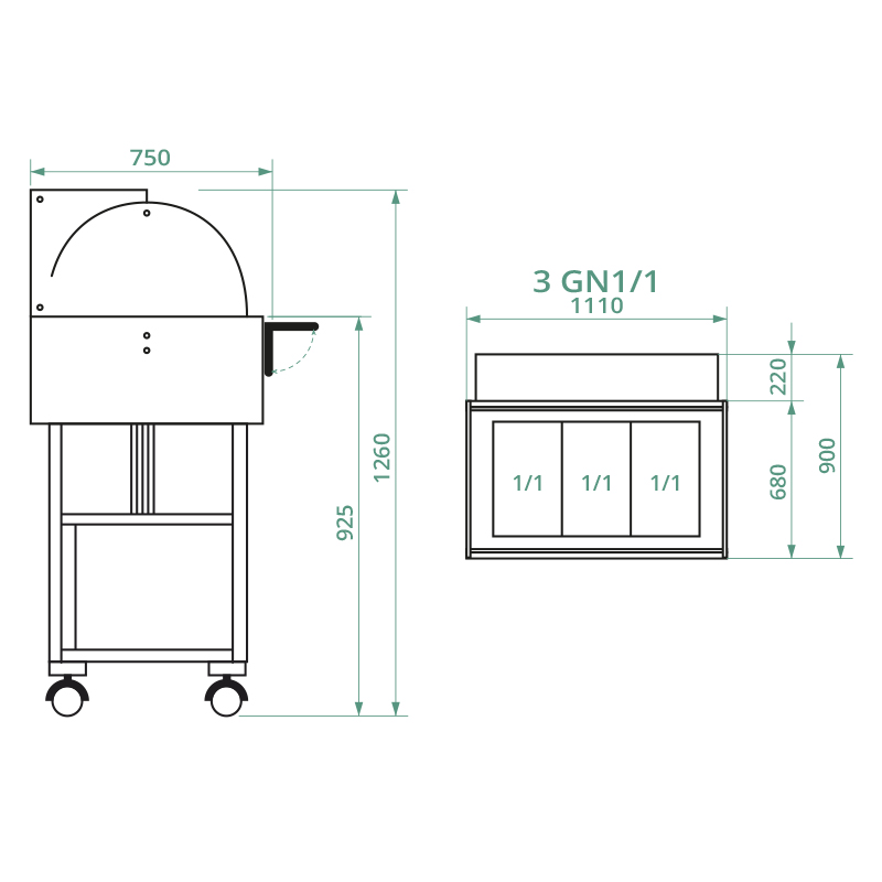 forcar-clr2787n-k-hlwagen-holz-mit-plexiglashaube-mobil image 2